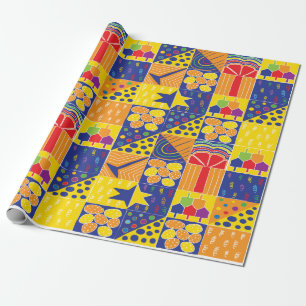 Hanukkah Wrapping Paper "Hanukkah Squares"