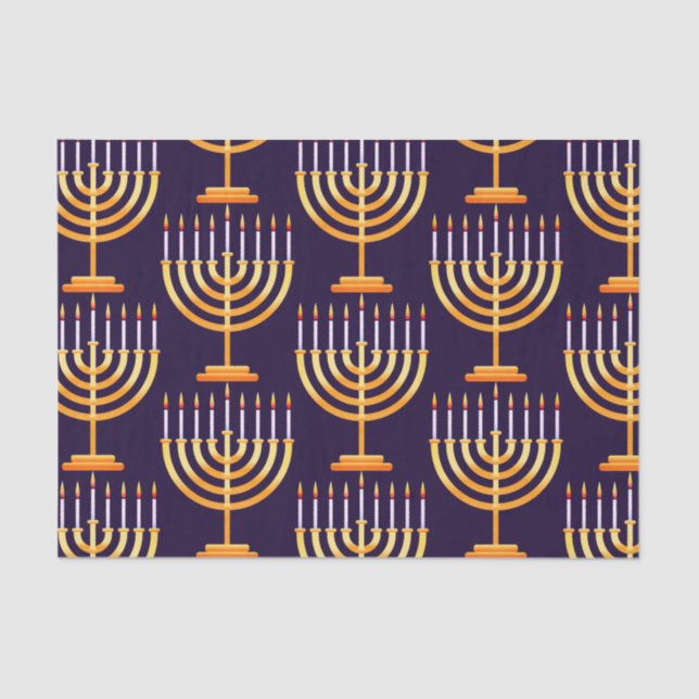 Hanukkah wrapping paper menorah happy holiday (Front)
