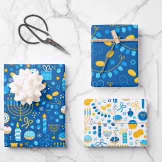 Hanukkah wrapping paper sheet