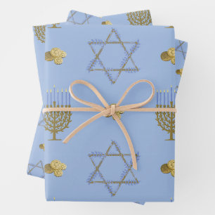 Hanukkah wrapping paper sheet