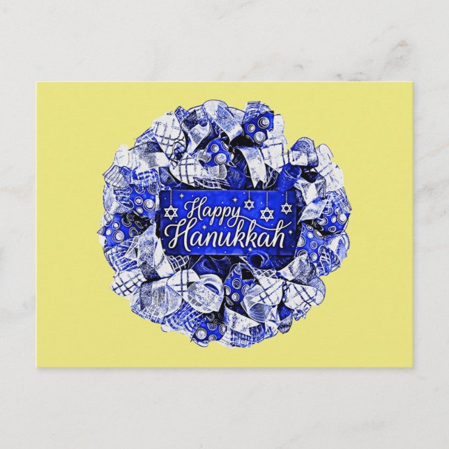 Hanukkah Wreath Postcard (Front)