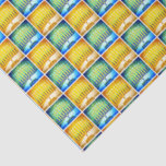 Hanukkah Yellow Blue Menorah Pattern Modern Simple Tissue Paper<br><div class="desc">A close-up photo of bright, colourful, blue green and yellow gold artsy menorahs helps you usher in the holiday of Hanukkah in style. Feel the warmth and joy of the holiday season whenever you use this bright, colourful Hanukkah tissue paper. Matching cards, postage, stickers, pillows, housewares, totebags, and other products...</div>