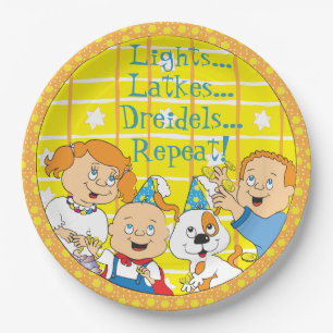 Hanukkah Zeevie and Friends Paper Plate