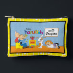 Hanukkah Zeevie at Play Dreidel Accessory Pouc Accessory Pouch<br><div class="desc">Hanukkah with Zeevie at Play, Dreidel Game Pouch. All design elements can be edited. Change editable text using your favourite font style, colour, and size. Fill your pouch with dreidels, and playing treats. Game on!!! Happy Hanukkah! Bag Type: Print Cut Sew Small Accessory Pouch Our pouches come in two sizes...</div>
