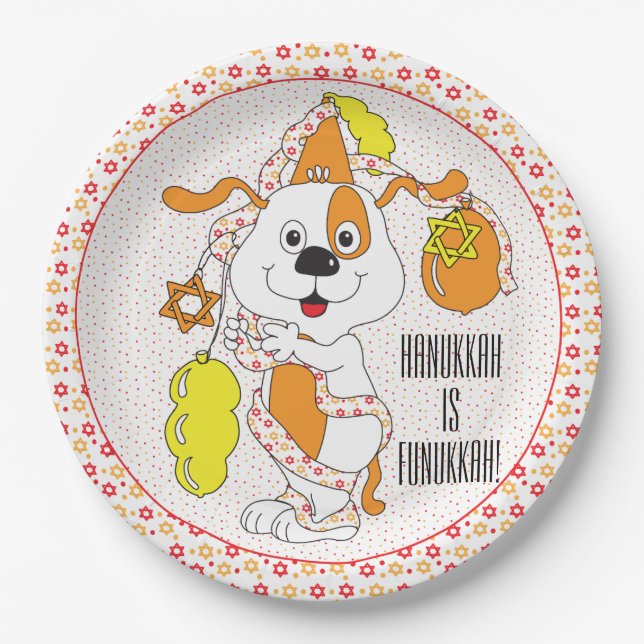 Hanukkah Zeevie Party Paper Plate (Front)