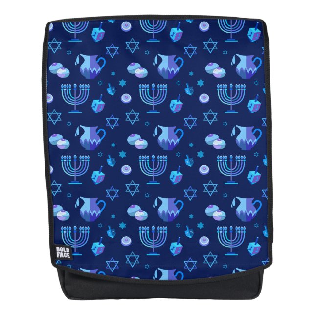 Hanukkiah Happy Hanukkah Jewish Holiday Menorah Backpack (Front)