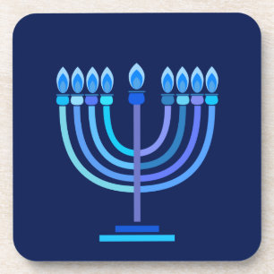 Hanukkiah Happy Hanukkah Jewish Holiday Menorah Coaster
