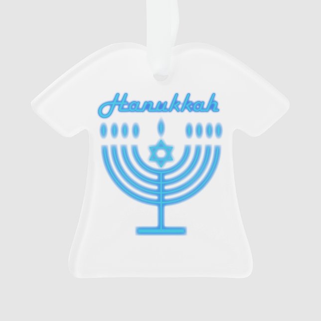 Hanukkiah Happy Hanukkah Jewish Holiday Menorah Ornament (Front)