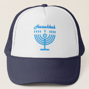Hanukkiah Happy Hanukkah Jewish Holiday Menorah Trucker Hat