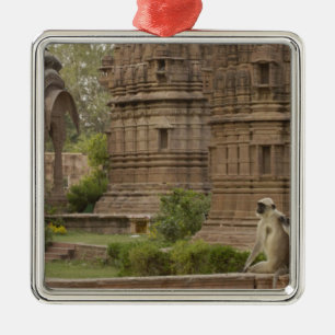Hanuman Langurs or Black-faced, Common or Grey Metal Tree Decoration