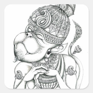 Hanuman, Monkey God Square Sticker