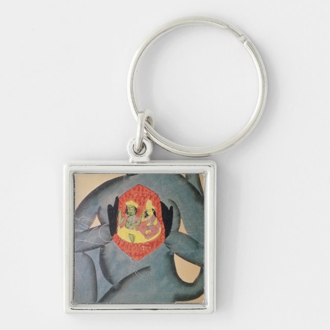Hanuman revealing Rama and Sita Key Ring (Front)