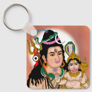 Hanuman & Shiva Keychain