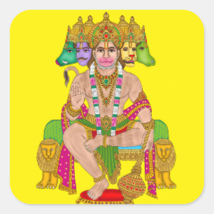 Hanuman Sticker   Hindu Lord Hanuman Spiritual Art