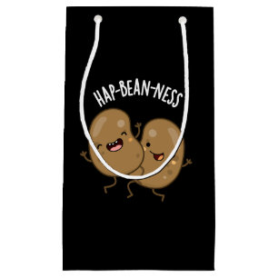 Hap-bean-ness Funny Bean Pun Dark BG Small Gift Bag