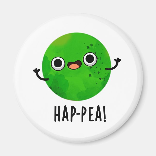 Hap-pea Funny Happy Pea Pun Magnet (Front)