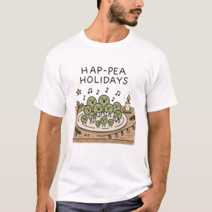 Hap-pea Holidays - Funny Christmas Pun T-Shirt