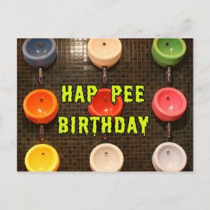 Hap Pee Birthday Postcard