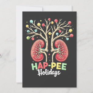 Hap-Pee Holidays Dialysis Kidney Awareness Xmas Thank You Card