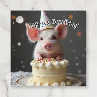 Hap pig Birthday Favour Tags