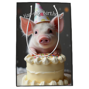 Hap pig Birthday Medium Gift Bag
