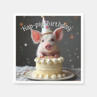 Hap pig Birthday Napkin