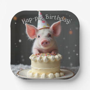 Hap pig Birthday Paper Plate