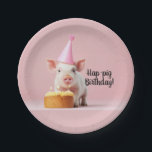 Hap-pig Birthday! Paper Plate<br><div class="desc">Celebrate your favourite people!  This stunning product will let them know how much they are appreciated on their special day!
Zazzle makes it fast and easy to customise designs to make them your own!</div>