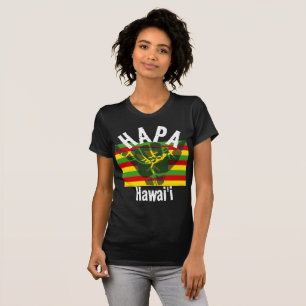 HAPA HAWAII Kānaka Maoli Flag TRIBAL SHAKA BG Wht T-Shirt