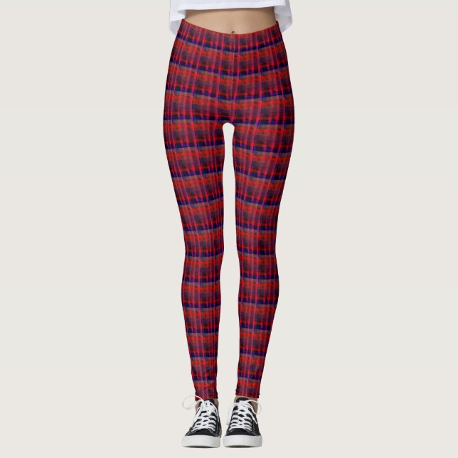 Hapa Plaid Orange 1974, Leggings (Front)