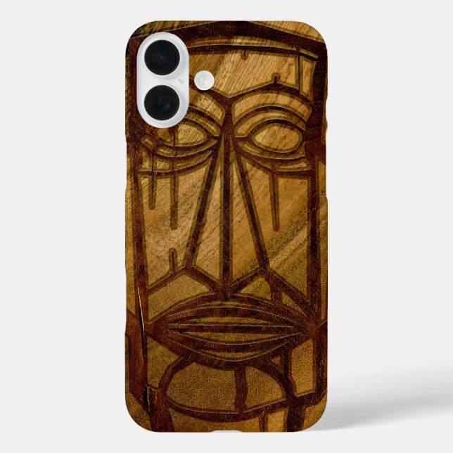 Hapalua Tiki Hawaiian Faux Koa Wood Case-Mate iPho iPhone Case (Back)