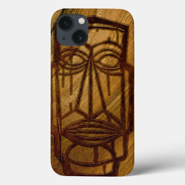 Hapalua Tiki Hawaiian Faux Koa Wood Case-Mate iPhone Case (Back)