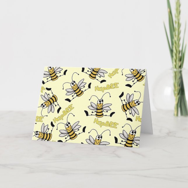 HapBEE Bee Collage Birthday Card (Front)