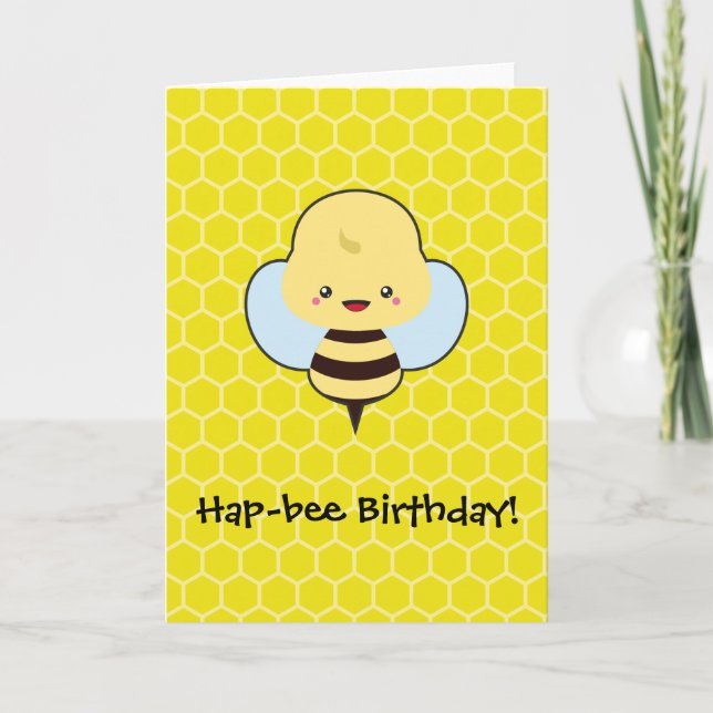 Hapbee Birthday - Bee Card (Front)