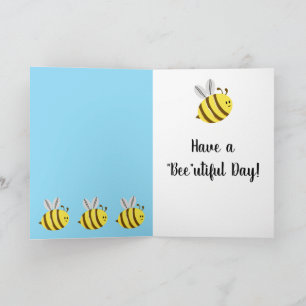 HapBee Birthday, cute bee personalised birthday Card