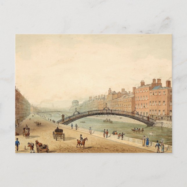 Ha'penny Bridge, Dublin, Ireland Postcard (Front)