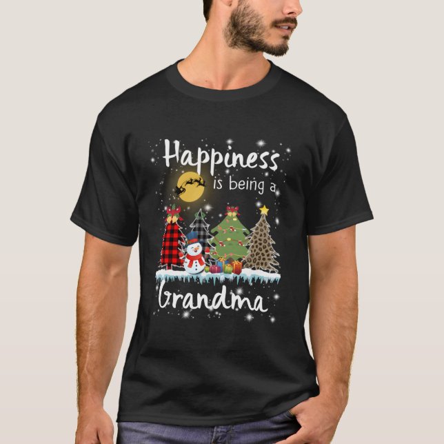 Hapess Is Being A Grandma Tree Leopard Plaid T-Shirt (Front)