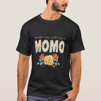 Hapess Is Being A Momo Floral Flower Grandma T-Shirt