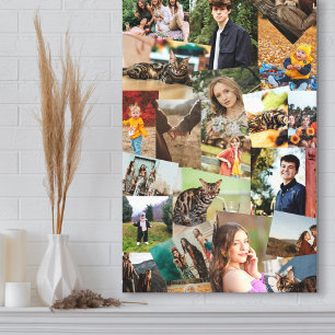 Haphazardly Overlapping Photos Collage Template Canvas Print
