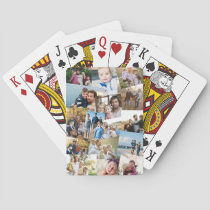 Haphazardly Overlapping Photos Collage Template Playing Cards