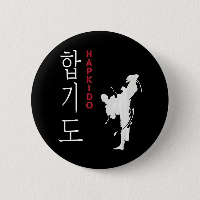 Hapkido Selfdefense Korean Martial Arts 6 Cm Round Badge (Front)