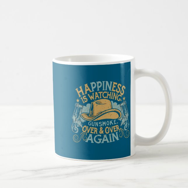 Hapness Is Watching Gunsmoke Funny Cowboy Hat  Coffee Mug (Right)