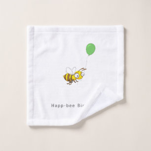 Happ-bee Birthday. Birthday gift Wash Cloth