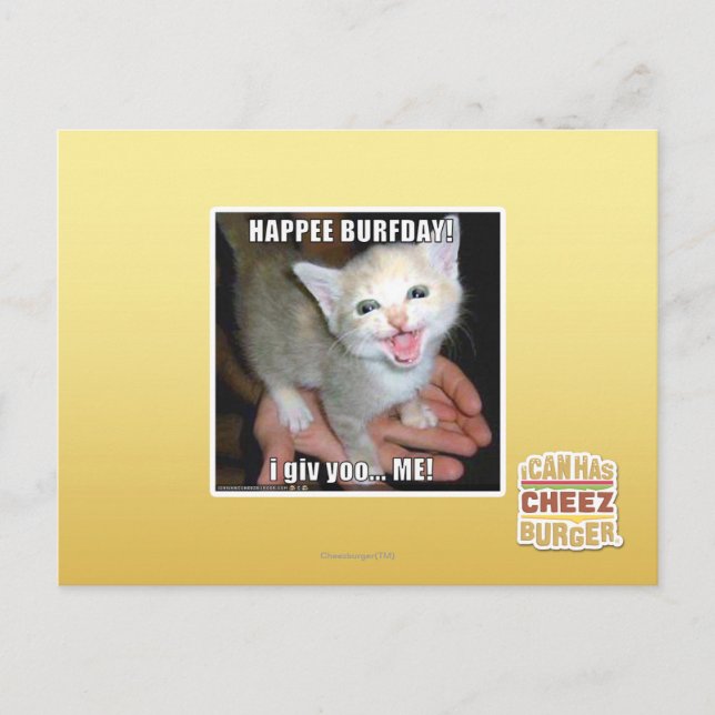 HAPPEE BURFDAY! POSTCARD (Front)