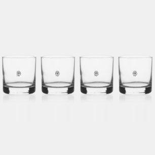 Happier Living Logo Whiskey Glass