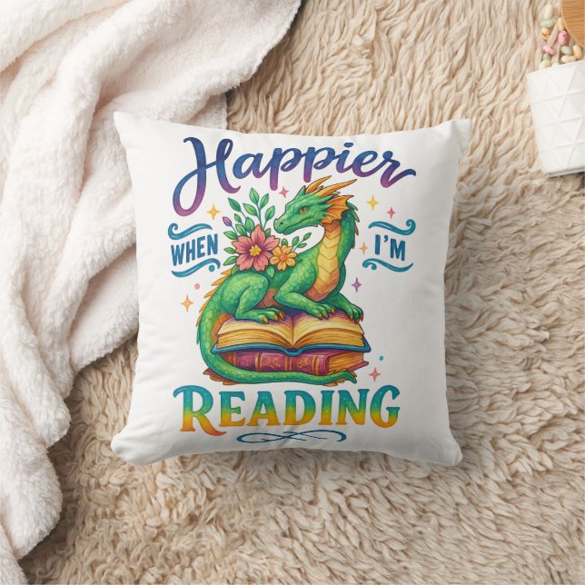 Happier When I'm Reading  Cushion (Blanket)