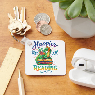 Happier When I'm Reading Key Ring