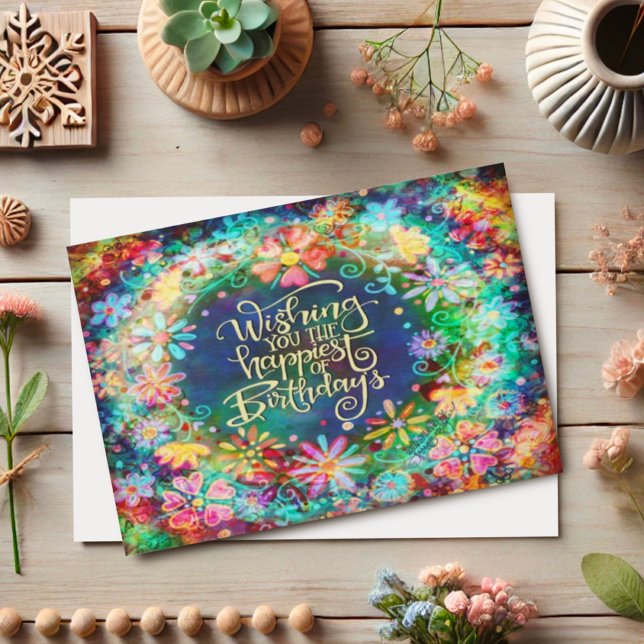 Happiest Birthday Floral Beautiful Inspirivity  Card (Creator Uploaded)