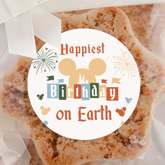 Happiest Birthday On Earth Magical Birthday Classi Classic Round Sticker (Creator Uploaded)