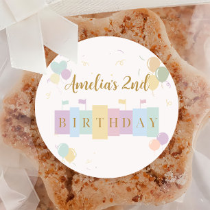 Happiest Birthday On Earth Magical Birthday Classic Round Sticker